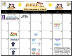 Our August Calendar! 